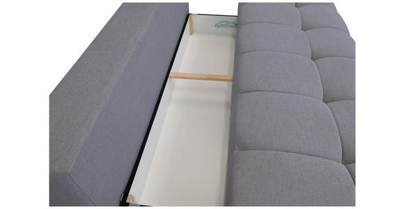 BOXSPRINGSOFA in Chenille Grau  - Schwarz/Grau, MODERN, Kunststoff/Textil (210/72/105cm) - Cantus