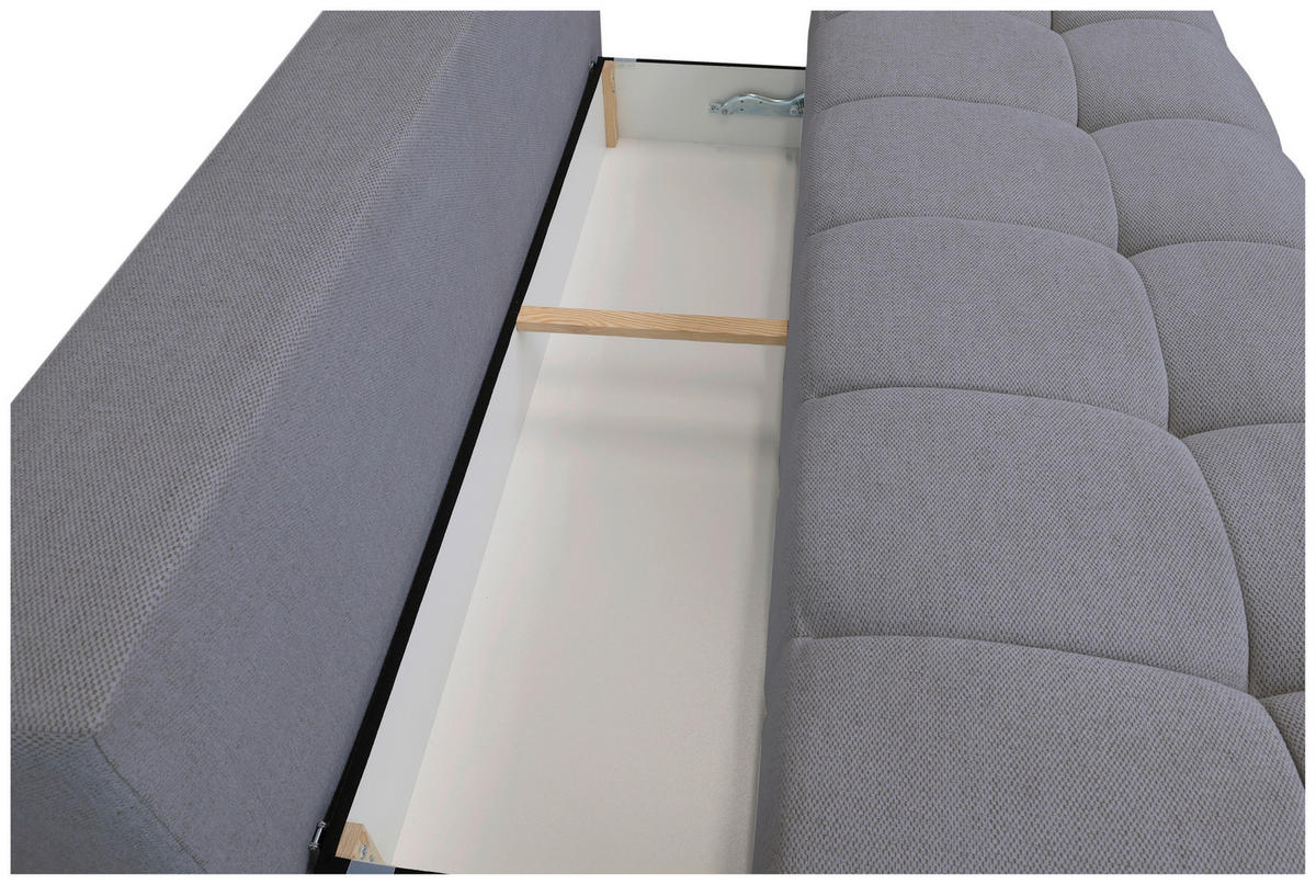 BOXSPRINGSOFA in Chenille Grau  - Schwarz/Grau, MODERN, Kunststoff/Textil (210/72/105cm) - Cantus