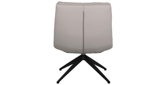 DESIGNSESSEL in Echtleder Hellgrau  - Hellgrau/Schwarz, Design, Leder/Metall (62.5/82/80cm) - Dieter Knoll