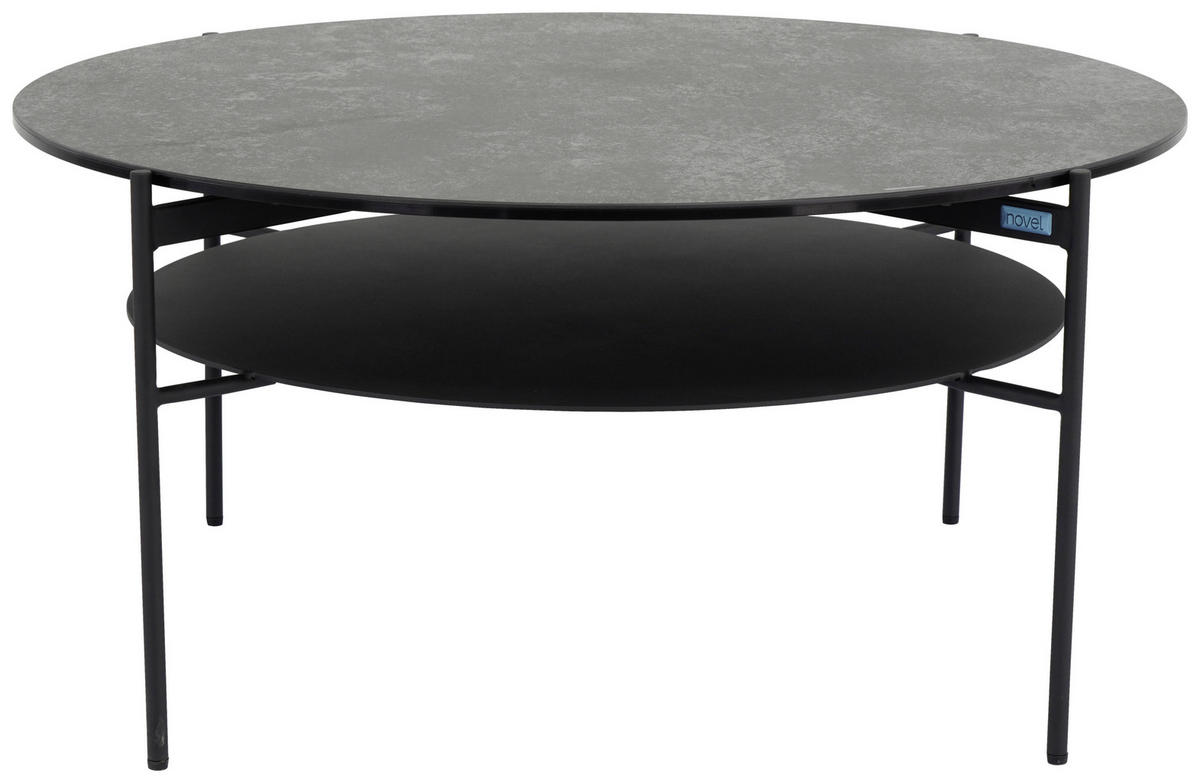 COUCHTISCH in Metall, Glas, Keramik 85/85/41 cm  - Schwarz, Design, Glas/Keramik (85/85/41cm) - Novel