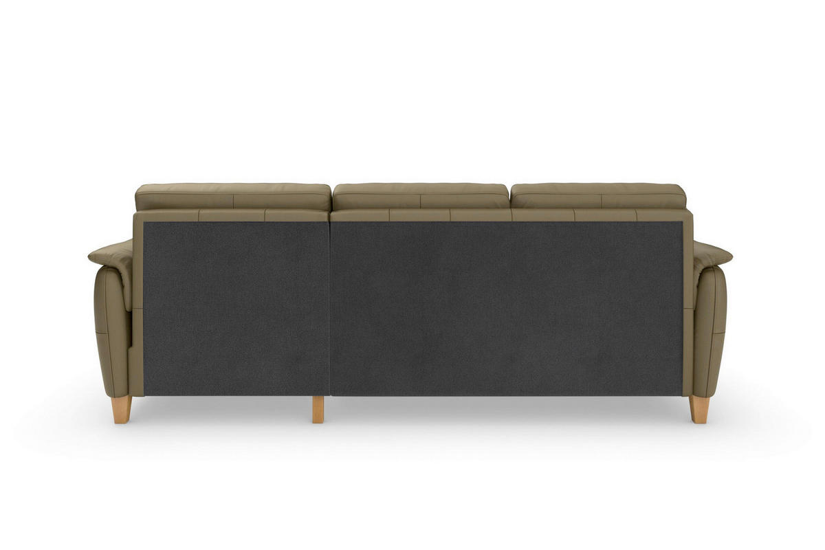 ECKSOFA PALMERA E in Echtleder Olivgrün  244/163 cm  - Eichefarben/Olivgrün, Basics, Leder/Holz (244/163cm) - Sit & More