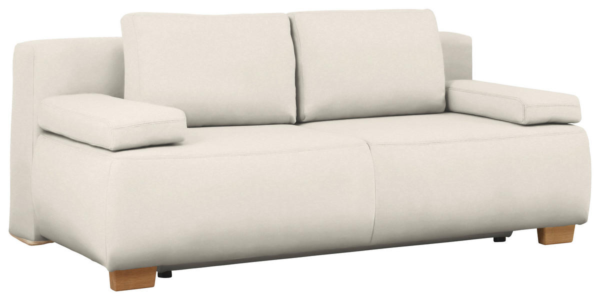 BOXSPRINGSOFA in Webstoff Creme  - Creme/Naturfarben, Modern, Holz/Textil (205/93/108cm) - Venda