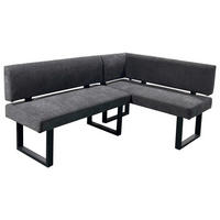 ECKBANK 181,5/125 cm Webstoff Grau, Schwarz   - Anthrazit/Schwarz, Design, Textil/Metall (181,5/125cm) - MID.YOU