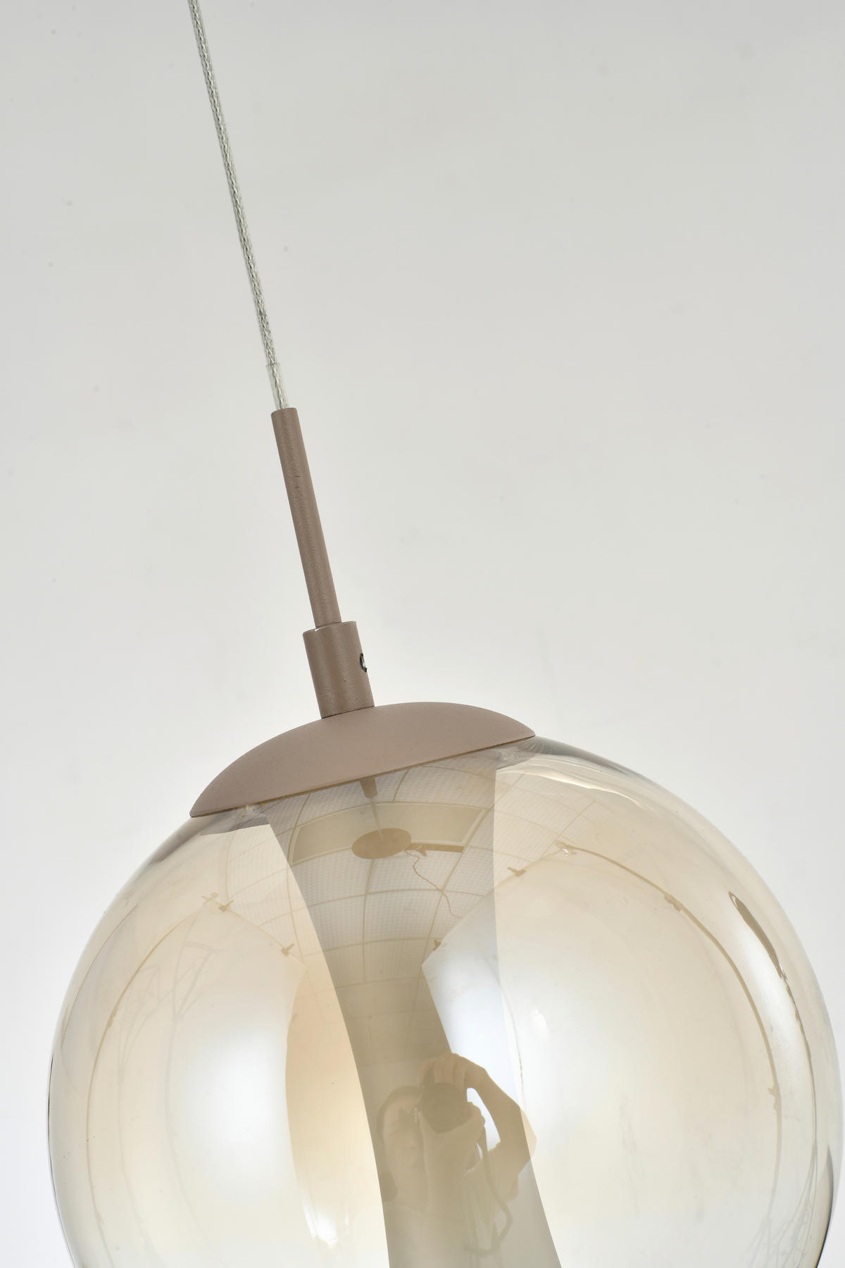 ZÁVĚSNÉ LED SVÍTIDLO, 18/150/18 cm  - pískové barvy, Design, kov/sklo (18/150/18cm)