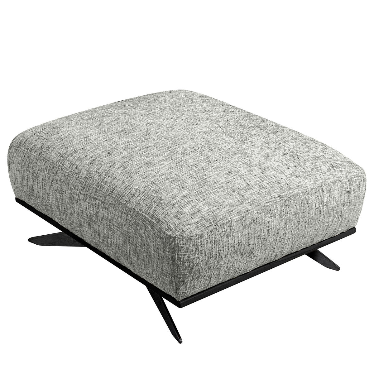 HOCKER PORTLAND Struktur Grau  - Schwarz/Grau, Design, Holz/Textil (95/46/80cm) - Livetastic