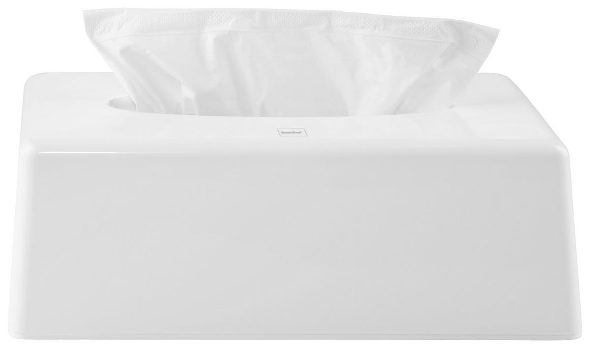 Kosmetiktuch-Box Keramik  - Weiß Hochglanz, Basics, Keramik (25,5/14/9cm) - Kela