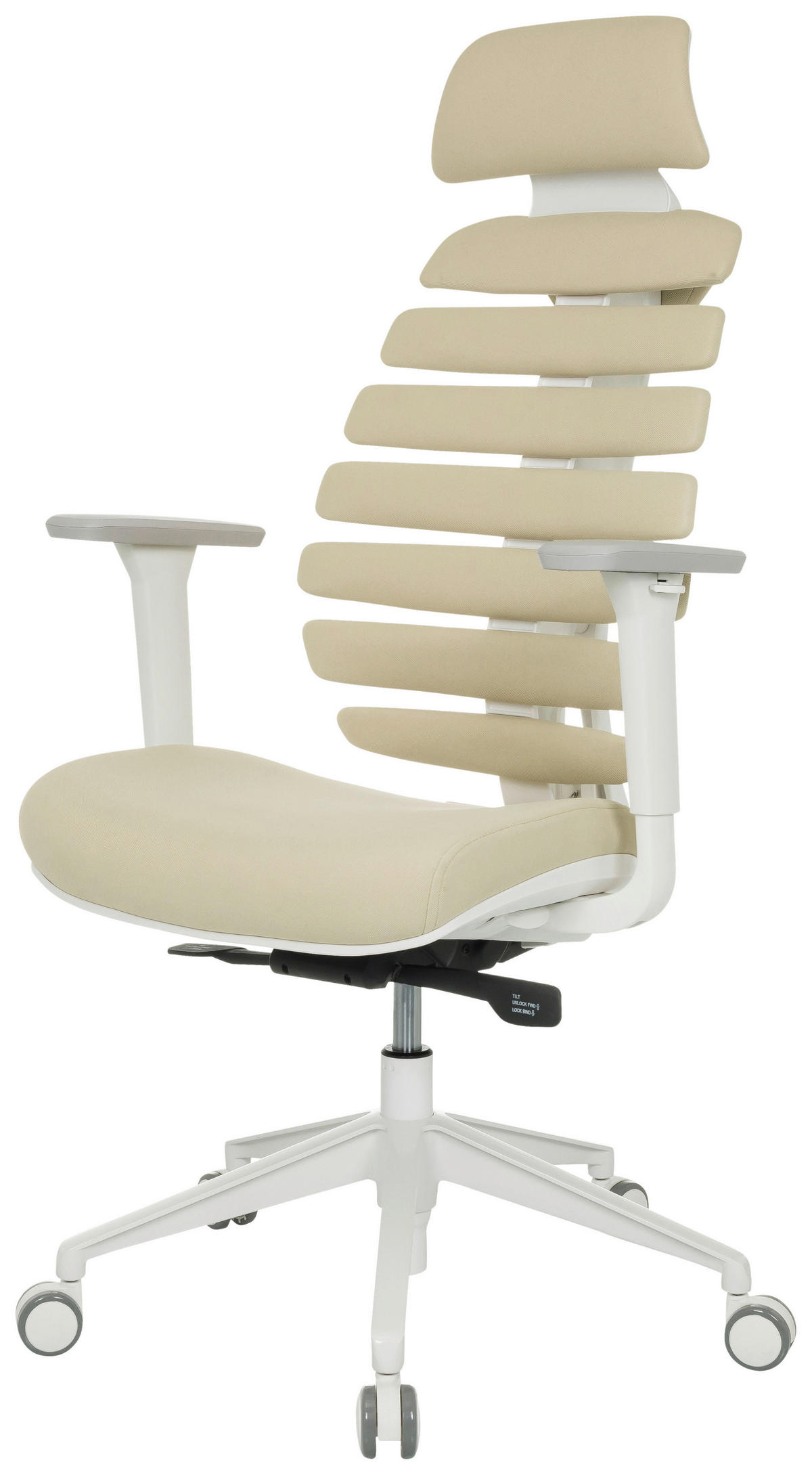 DREHSTUHL  in Flachgewebe Beige  - Beige/Weiß, MODERN, Kunststoff/Textil (67/116 - 133/65cm) - MID.YOU