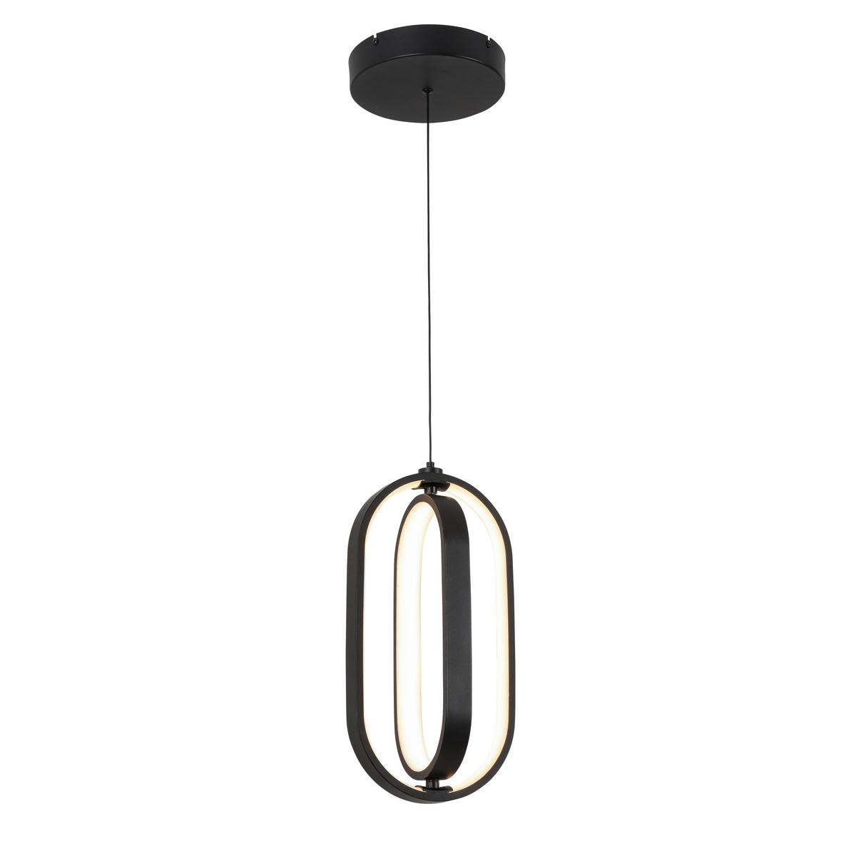 ZÁVESNÉ LED SVIETIDLO, 21/200 cm  - čierna, Design, kov/plast (21/200cm) - Novel