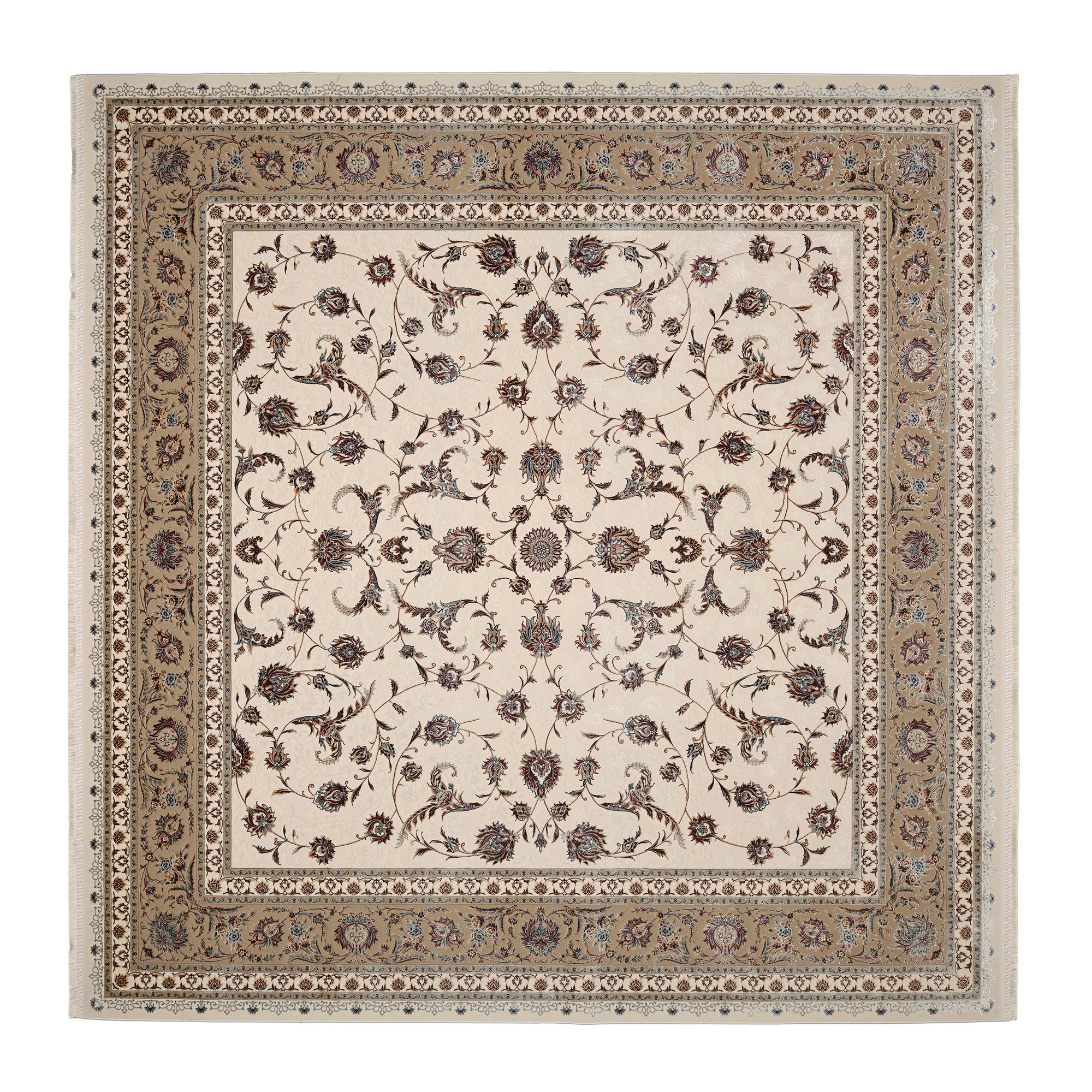 WEBTEPPICH Wohnzimmer 200/200 cm Pangäa Creme, Beige quadratisch  - Beige/Creme, Design, Textil (200/200cm) - Dieter Knoll