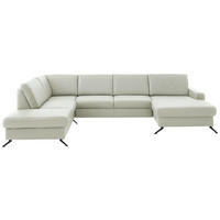 WOHNLANDSCHAFT in Echtleder Silberfarben  - Silberfarben/Schwarz, Design, Leder/Metall (233/339/165cm) - Beldomo Premium