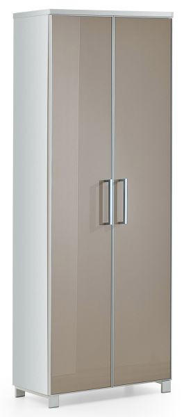 GARDEROBENSCHRANK 71/193/37 cm - Taupe/Chromfarben, Design, Glas/Holzwerkstoff (71/193/37cm)