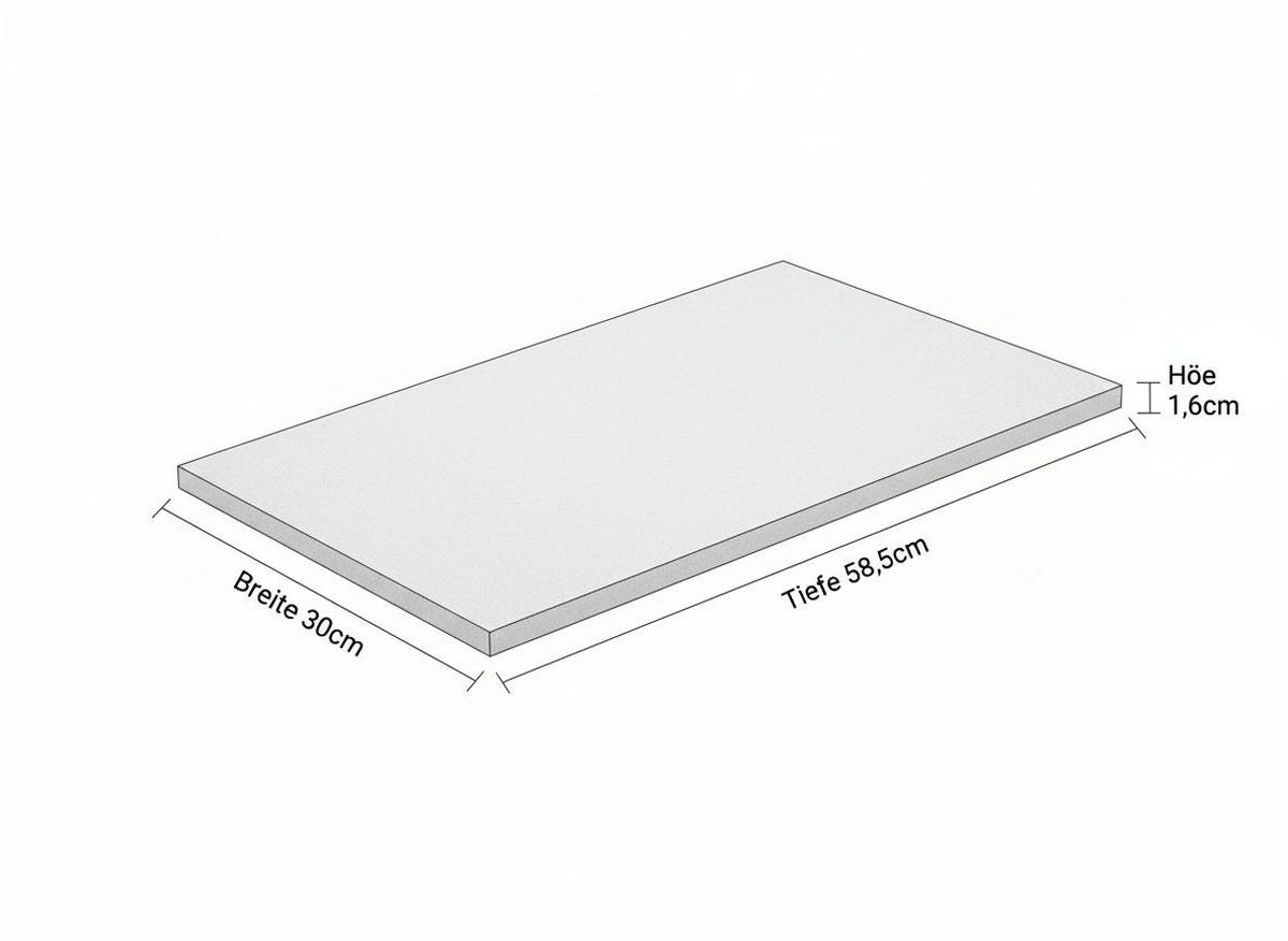 ABDECKBODEN 30/1,6/58,5 cm  - Weiß, Basics, Holzwerkstoff (30/1,6/58,5cm) - Impuls