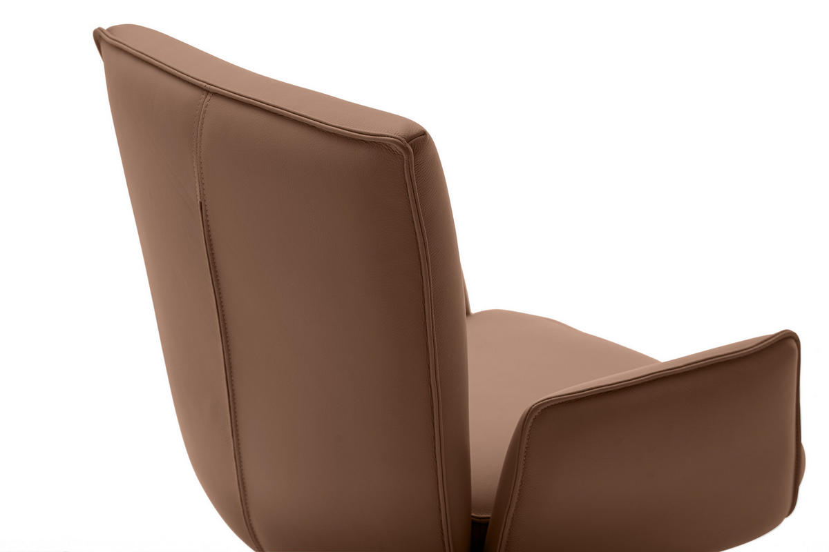 ARMLEHNSTUHL  in Stahl Echtleder pigmentiert  - Rostfarben/Schwarz, Design, Leder/Metall (63/89/65cm) - Valnatura