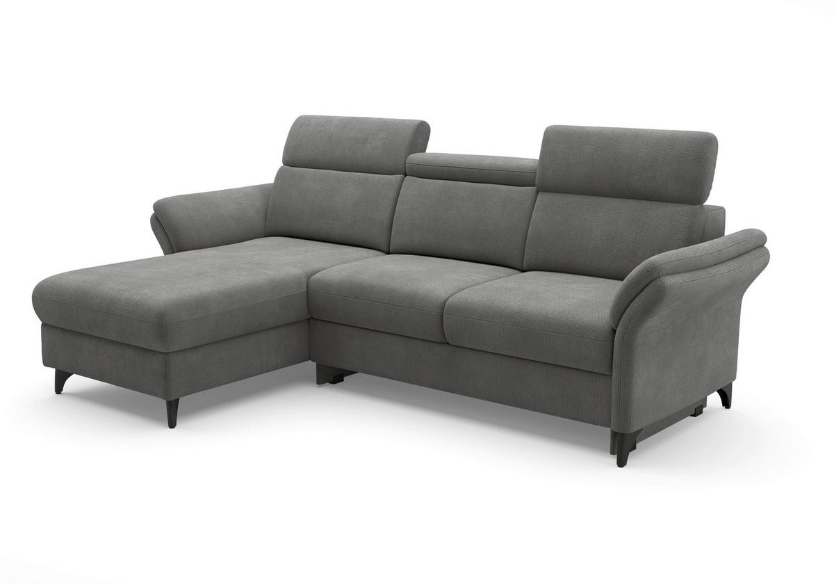 ECKSOFA Flachgewebe Grau  - Schwarz/Grau, Konventionell, Textil/Metall (166/253cm) - Sit & More