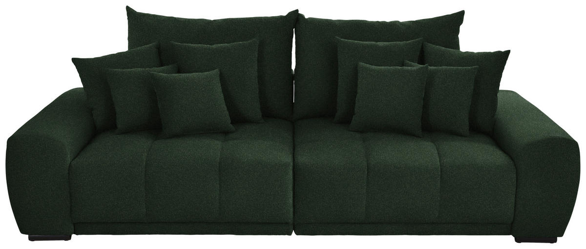 BIGSOFA in Samt Dunkelgrün  - Dunkelgrün/Schwarz, Konventionell, Holz/Textil (280/67/120cm) - Carryhome