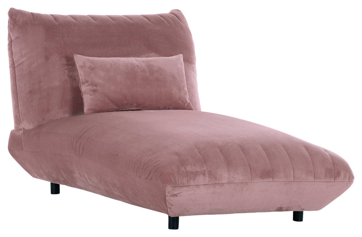 LIGGFÅTÖLJ i plysch rosa  - svart/rosa, Klassisk, textil/plast (100/86/166cm) - MID.YOU