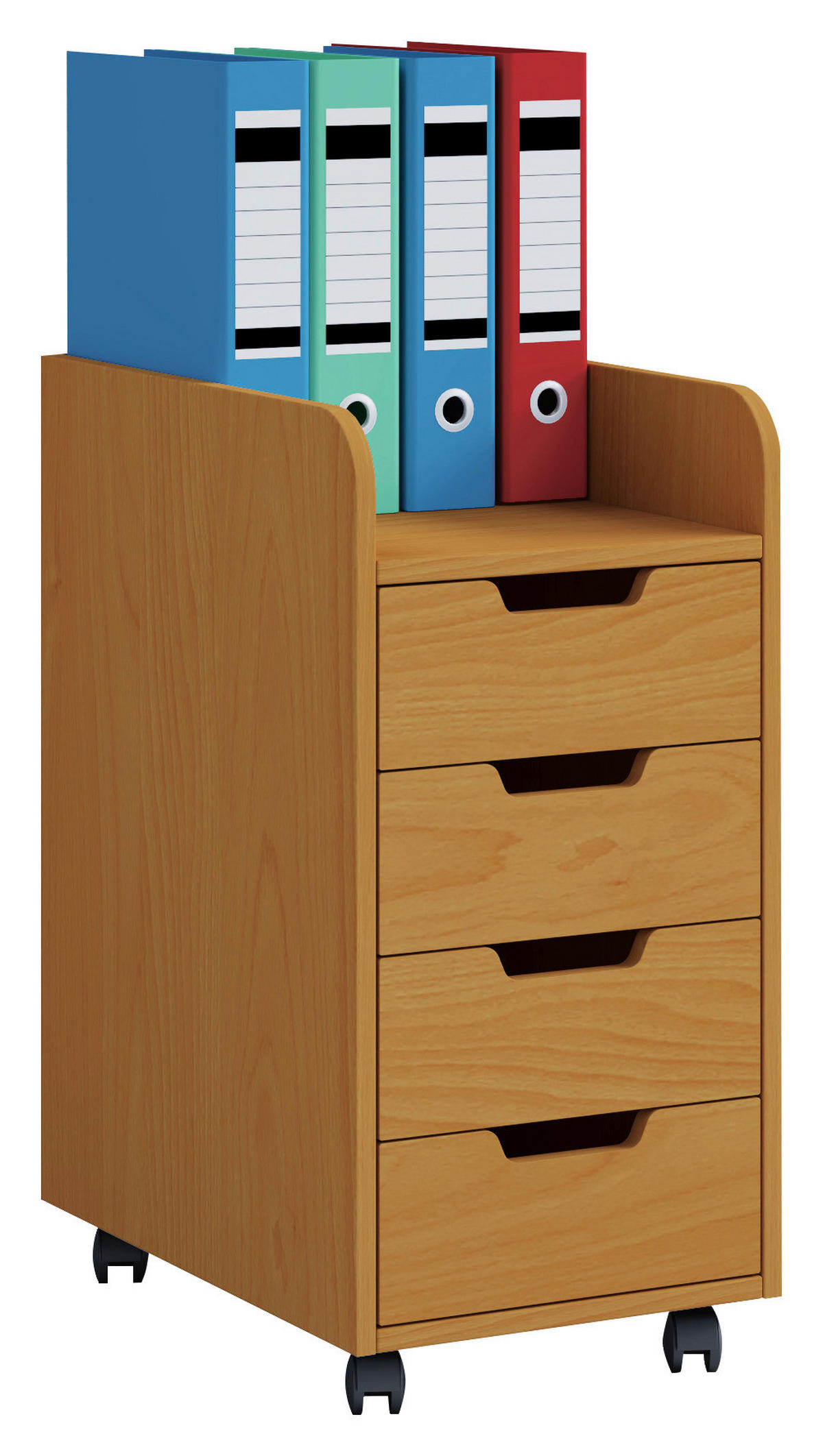 ROLLCONTAINER Buchefarben  - Buchefarben, KONVENTIONELL, Holzwerkstoff/Kunststoff (33/65/40cm) - MID.YOU