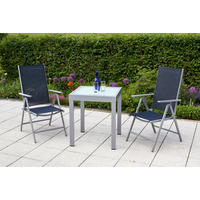 GARTENSET Aluminium  - Blau/Silberfarben, MODERN, Textil/Metall - Gardenson