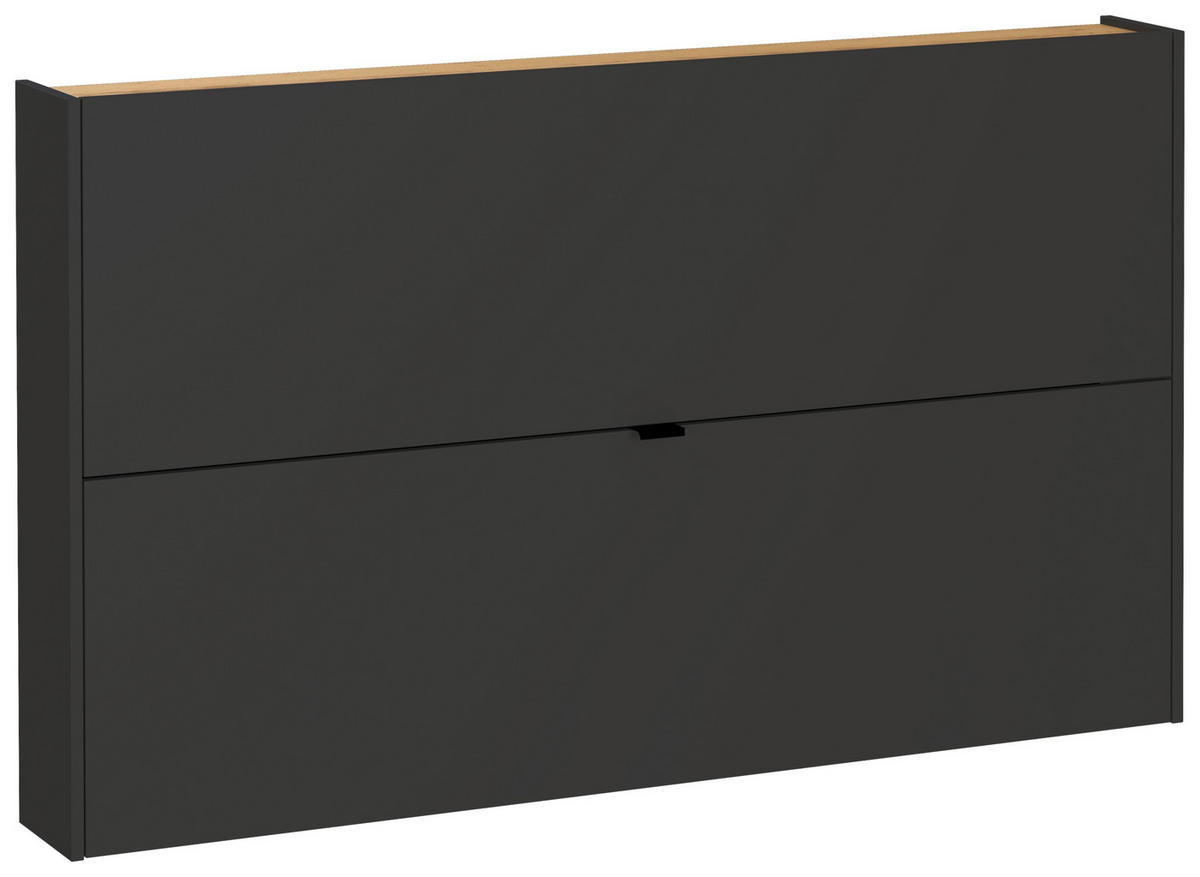 SCHUHKIPPER GW-Ameca  in 140/83/18 cm  - Eichefarben/Schwarz, Design, Holzwerkstoff/Metall (140/83/18cm)