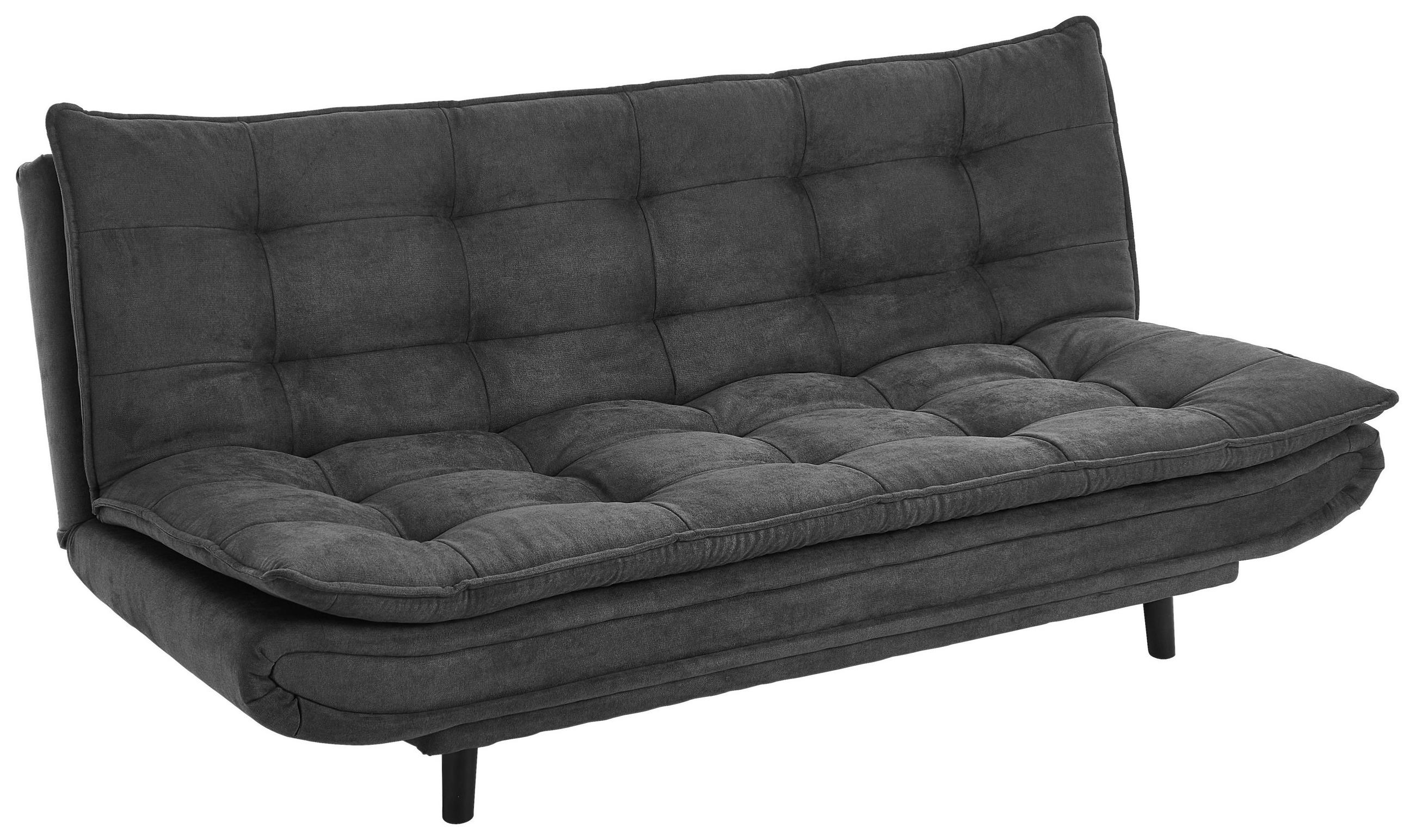 SCHLAFSOFA Mikrofaser Anthrazit  - Anthrazit/Schwarz, Design (194/100/90cm) - Ti'me