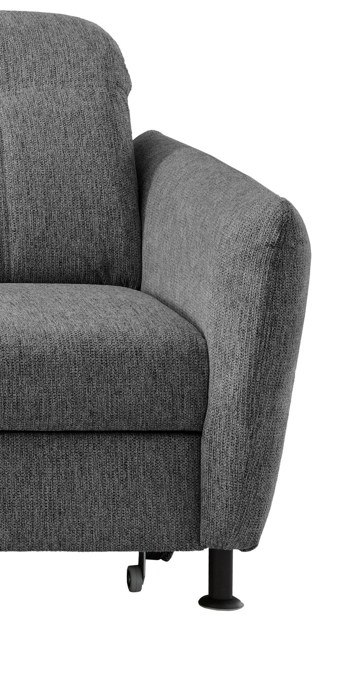 ECKSOFA in Chenille Anthrazit  - Anthrazit/Schwarz, Modern, Textil/Metall (184/267cm) - Livetastic