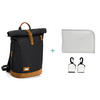 WICKELRUCKSACK Berlin  - Schwarz/Braun, Basics, Leder/Textil (28/16/55cm) - Fillikid