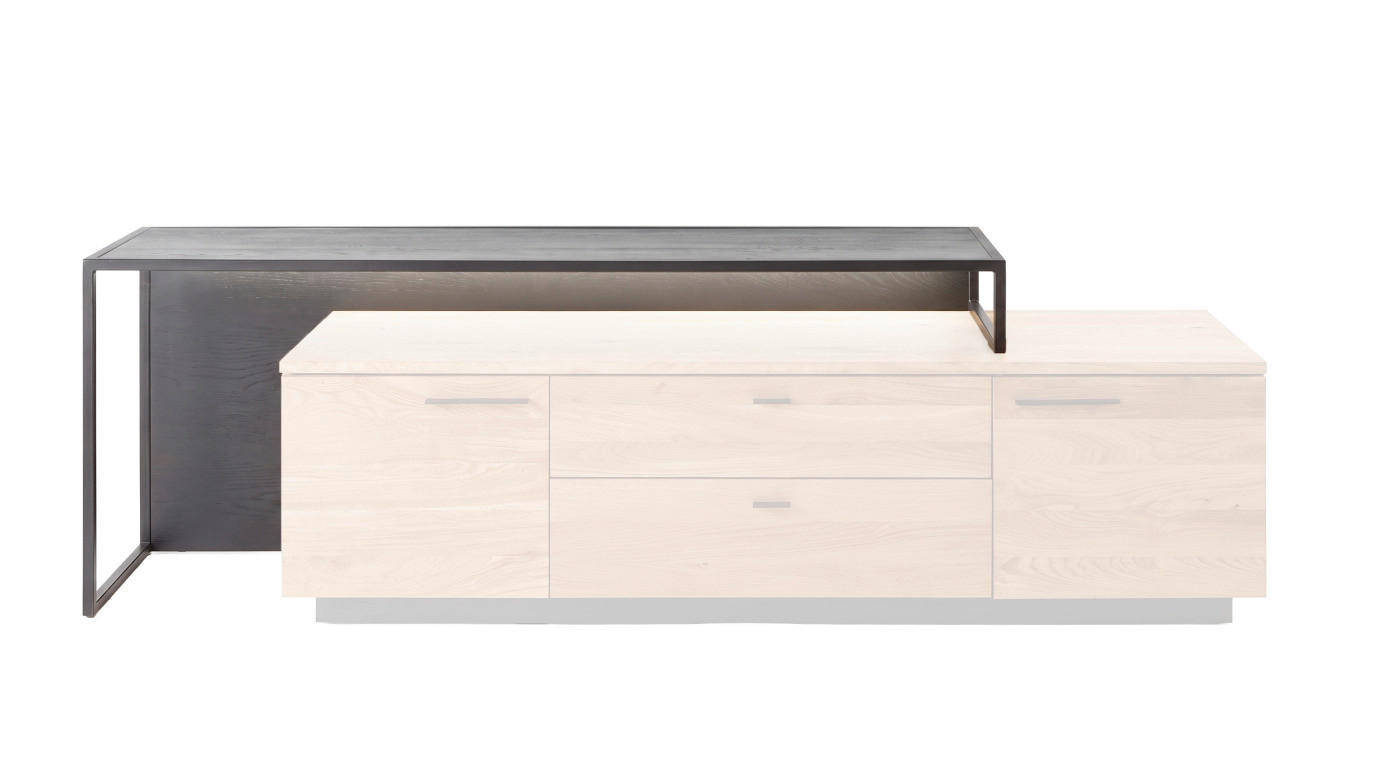 TV-AUFSATZ  Metall  Schwarz  - Schwarz, Design, Metall (154/57/44cm) - Linea Natura
