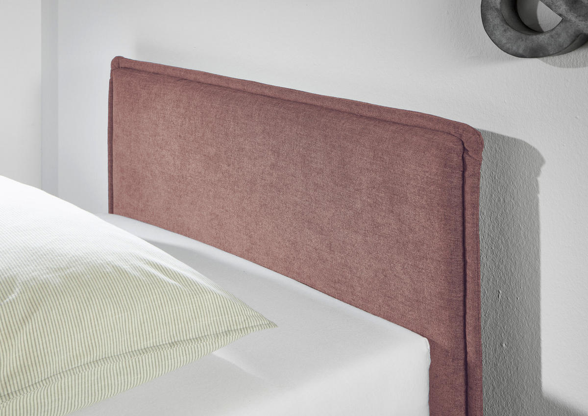 POLSTERBETT 90/200 cm  in Rosa  - Eichefarben/Birkefarben, Konventionell, Holz/Textil (90/200cm) - home24