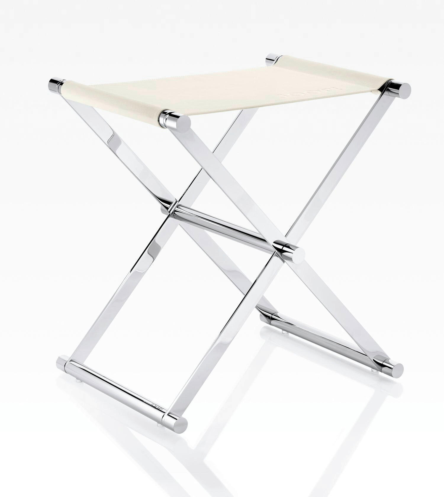 BADHOCKER - Chromfarben/Weiß, Basics, Kunststoff/Textil (45/45/34,5cm) - Joop!