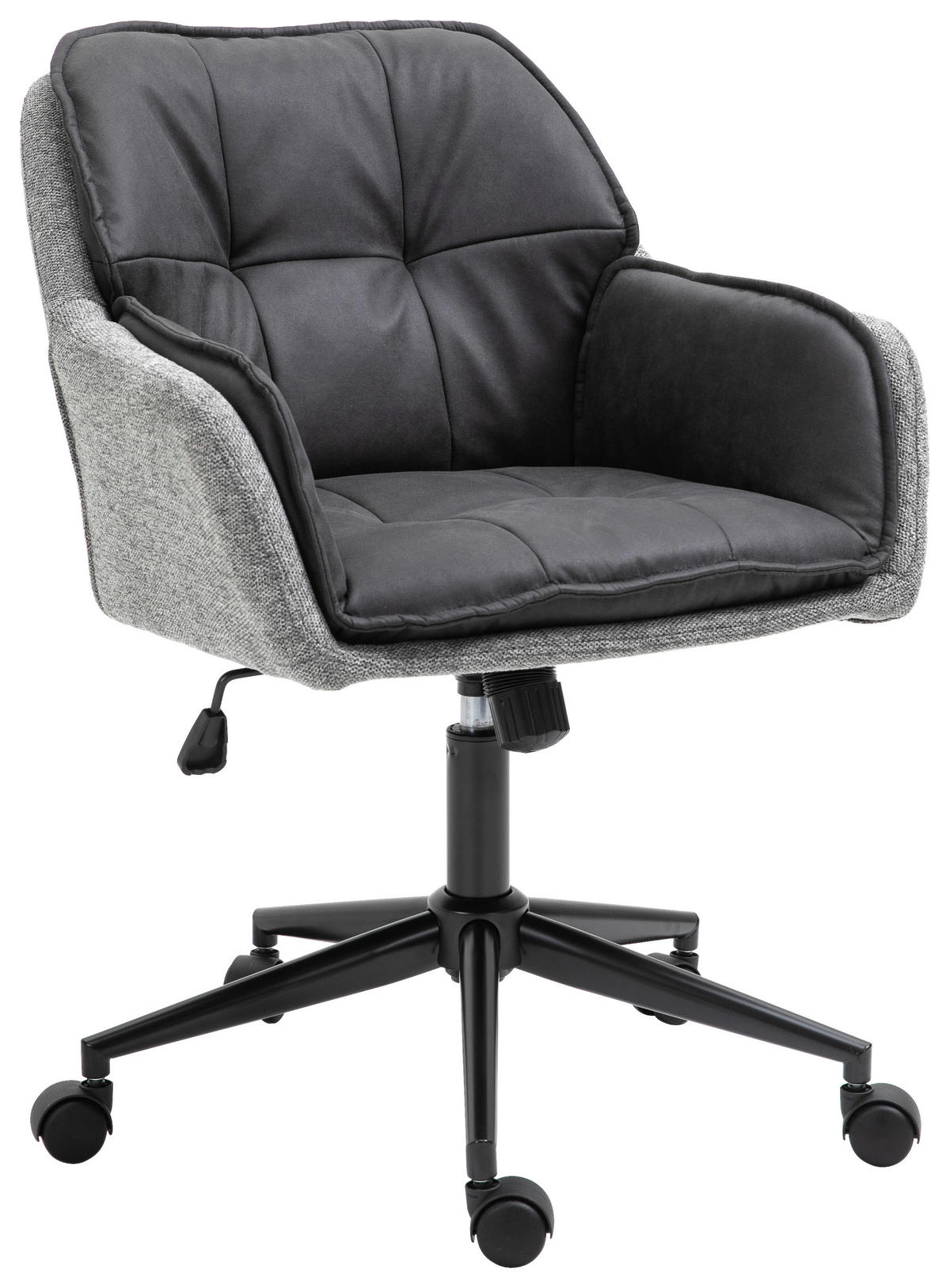 DREHSTUHL Webstoff Grau  - Schwarz/Grau, MODERN, Kunststoff/Textil (64/92/62cm) - MID.YOU