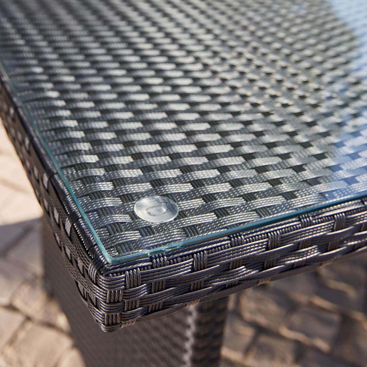 JEDÁLENSKÁ TERASOVÁ SÚPRAVA 18-dielne, kov, plast, sklo, textil - čierna/sivá, Konventionell, kov/textil (209/203cm) - Ambia Garden