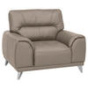 FERNSEHSESSEL in Lederlook Sandfarben  - Sandfarben/Chromfarben, Modern, Textil/Metall (112/92/96cm) - MID.YOU
