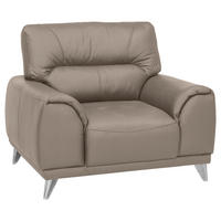 FERNSEHSESSEL in Lederlook Sandfarben  - Sandfarben/Chromfarben, Modern, Textil/Metall (112/92/96cm) - MID.YOU