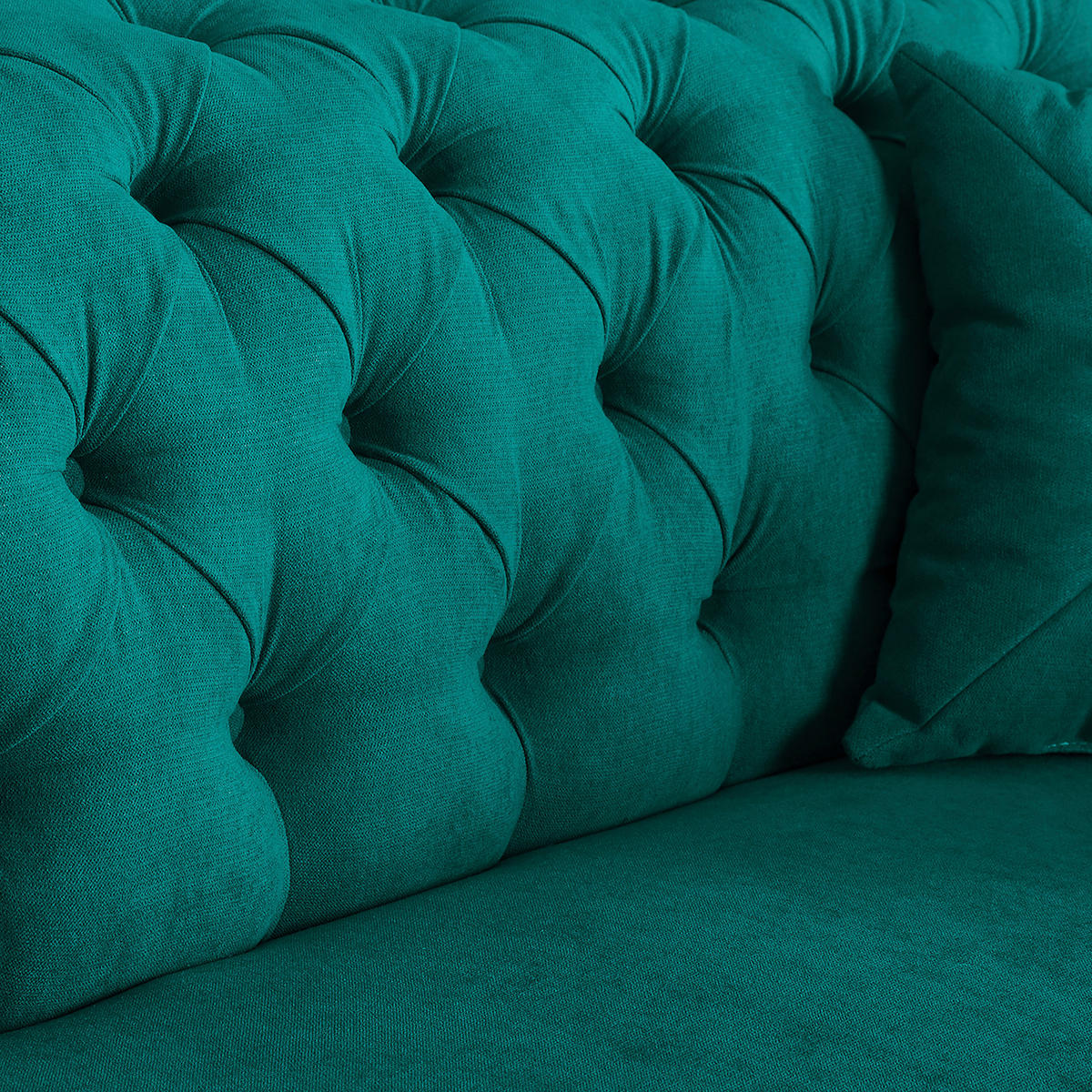 3-SITZER-SOFA Mikrofaser Türkis  - Türkis/Braun, Design, Holz/Textil (232/79/97cm) - Livetastic