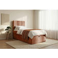 BOXBETT 80/200 cm,  in Rotbraun, Matratze, gepolstertes Kopfteil, Bettkasten, Topper, H3 = fest  - Rotbraun/Schwarz, Design, Holzwerkstoff/Kunststoff (80/200cm) - Esposa