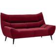 2-SITZER-SOFA in Mikrofaser Rot  - Rot/Schwarz, Design, Textil/Metall (193/106/101cm) - Xora