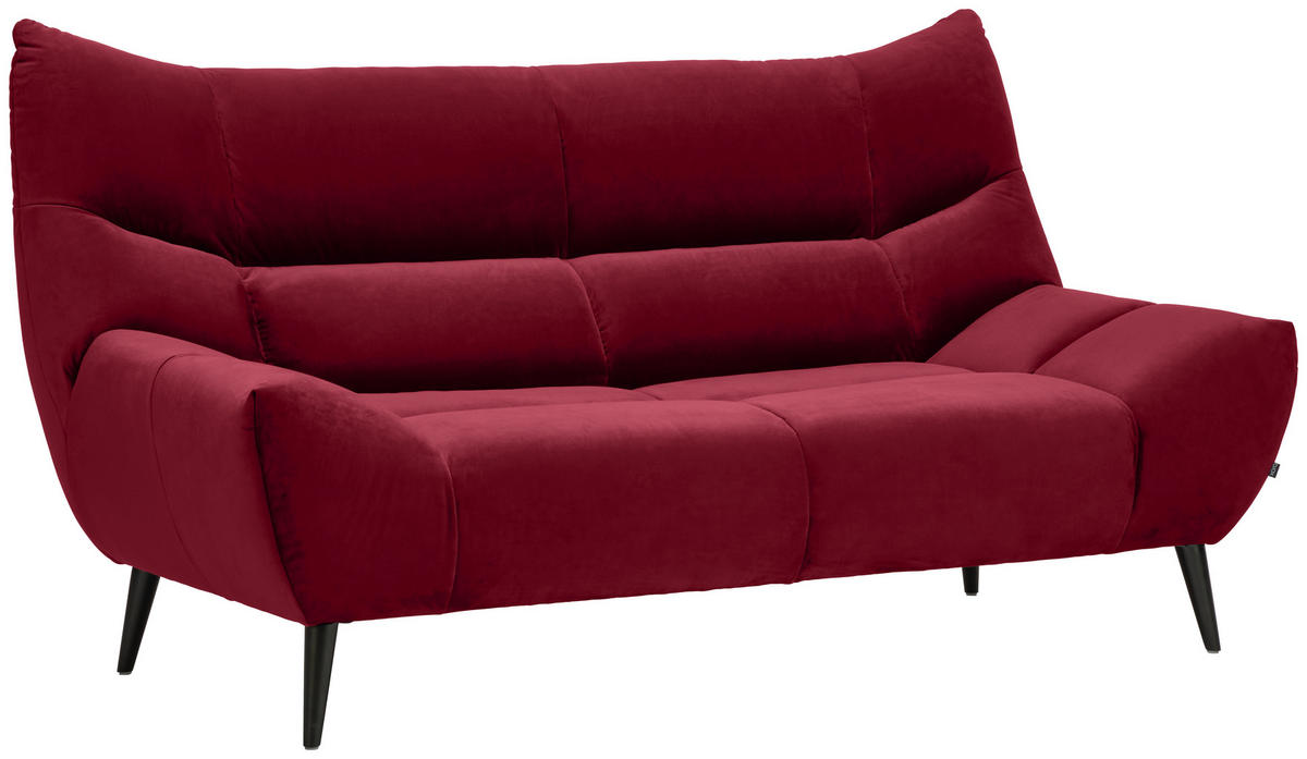 2-SITZER-SOFA in Mikrofaser Rot  - Rot/Schwarz, Design, Textil/Metall (190/106/99cm) - Xora