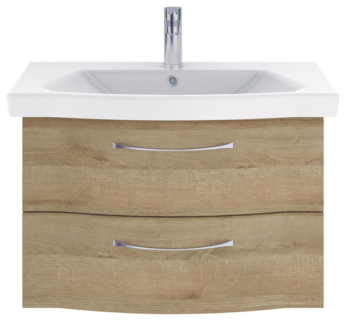 WASCHTISCHKOMBI 82 cm  - Chromfarben/Eichefarben, KONVENTIONELL, Keramik/Holzwerkstoff (82cm) - Pelipal