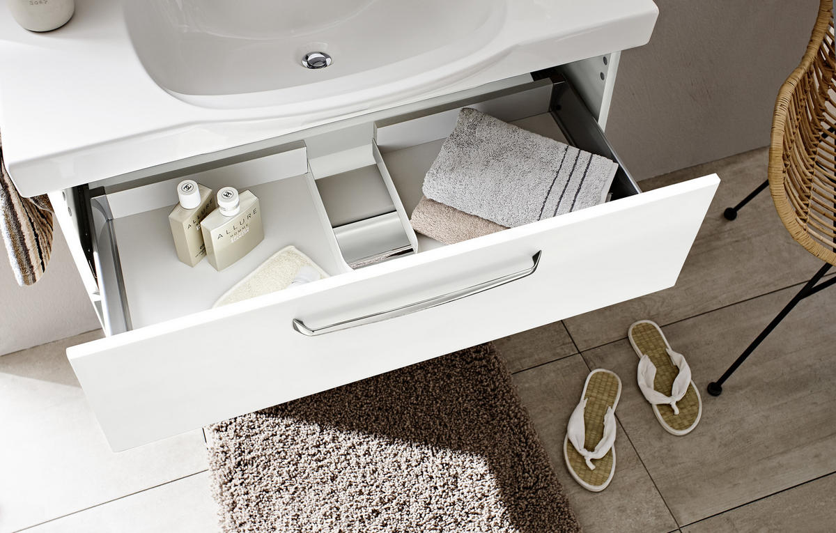 BADEZIMMER  in 92 cm  - Weiß, KONVENTIONELL, Holzwerkstoff (92cm) - Sadena