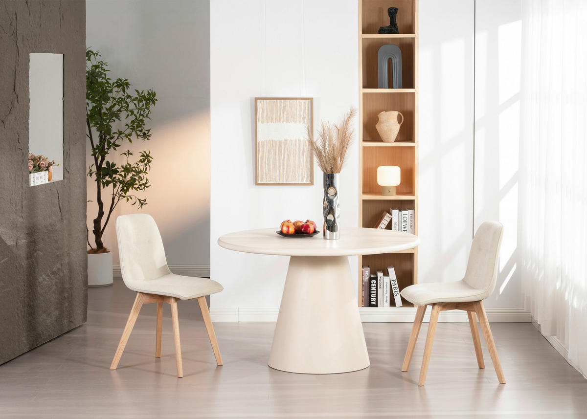 STUHL  Stoffauswahl  Leinenoptik  - Eichefarben/Beige, MODERN, Holz/Textil (45/88/54cm) - Cantus