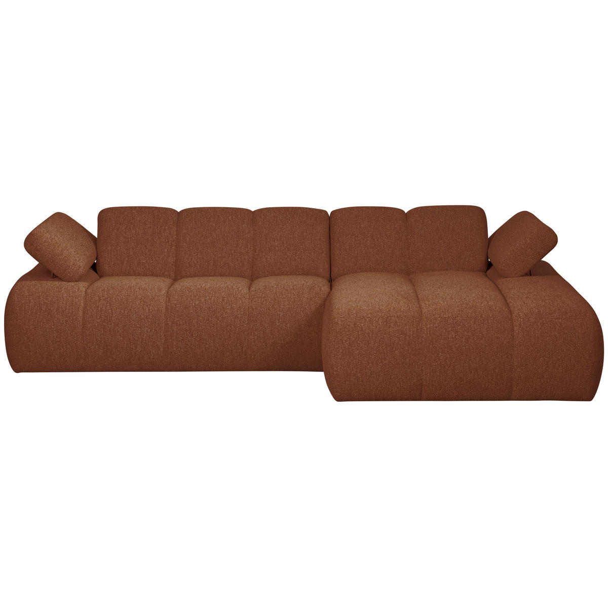ECKSOFA Mojo in Bouclé Rostfarben Armteilverstellung  284/160 cm  - Rostfarben/Schwarz, MODERN, Kunststoff/Textil (284/160cm) - Livetastic