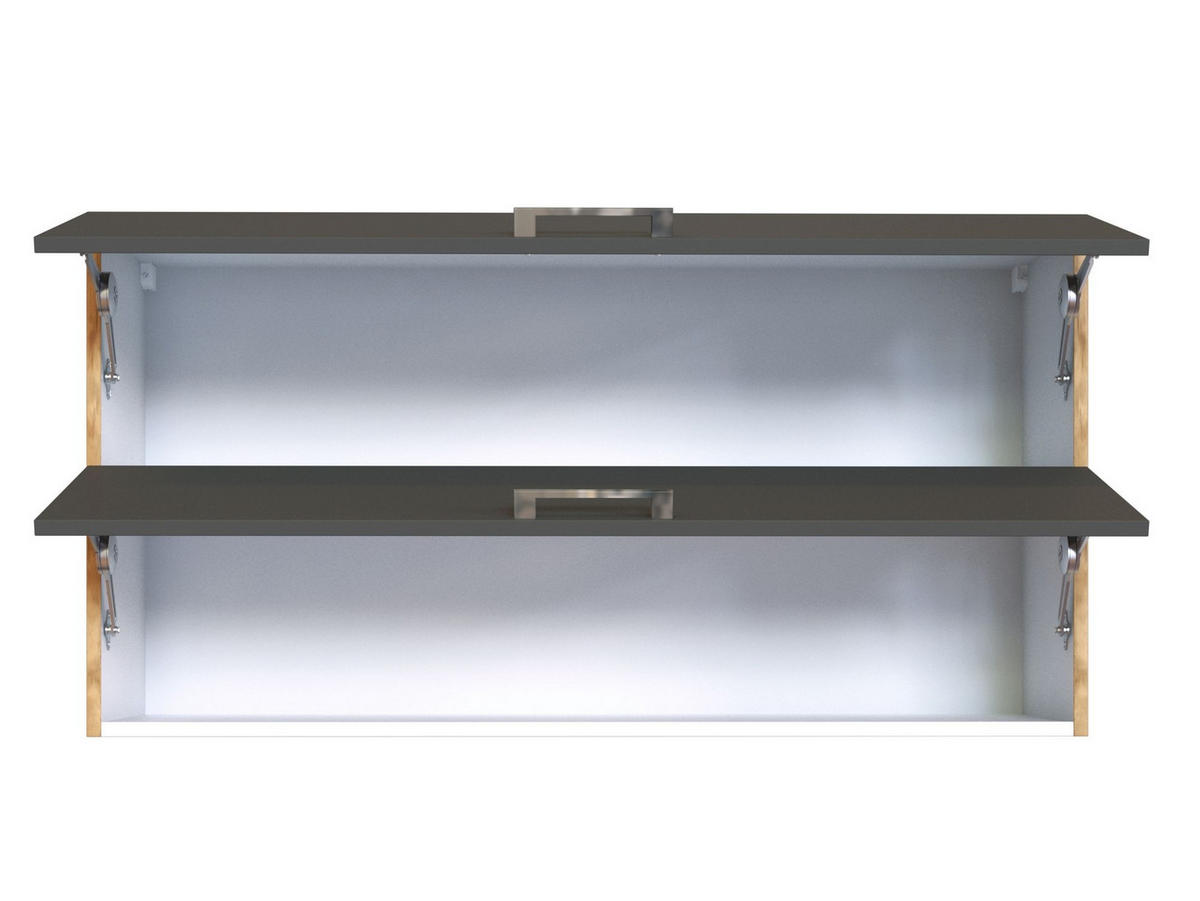 KÜCHENOBERSCHRANK 110/57/34 cm  in Anthrazit, Eiche Wotan  - Chromfarben/Anthrazit, Modern, Holzwerkstoff/Metall (110/57/34cm) - Held