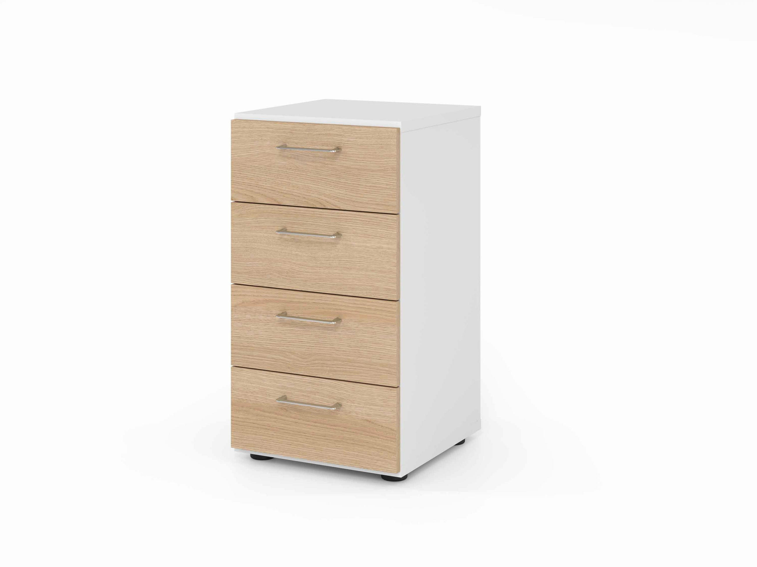 AKTENSCHRANK Weiß, Eichefarben  - Eichefarben/Weiß, Basics, Holzwerkstoff (40/74,8/41,7cm) - Venda