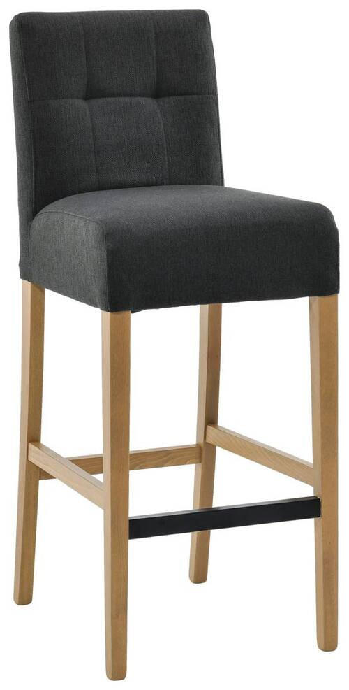 BAROVÁ STOLIČKA, antracitová - farba duba/antracitová, Konventionell, drevo/textil (42/102/53cm) - Carryhome