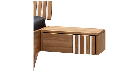 NACHTKÄSTCHEN in massiv Wildeiche Weiß, Wildeiche  - Wildeiche/Weiß, Design, Holz (45/45/33cm) - Linea Natura