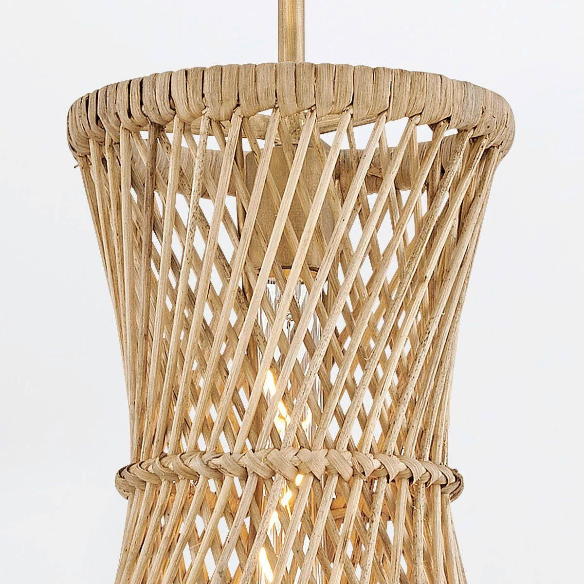 HÄNGELEUCHTE Twyla  57,7/30,5/30,5 cm  - Goldfarben, Natur, Holz/Metall (57,7/30,5/30,5cm) - Elstead Lighting