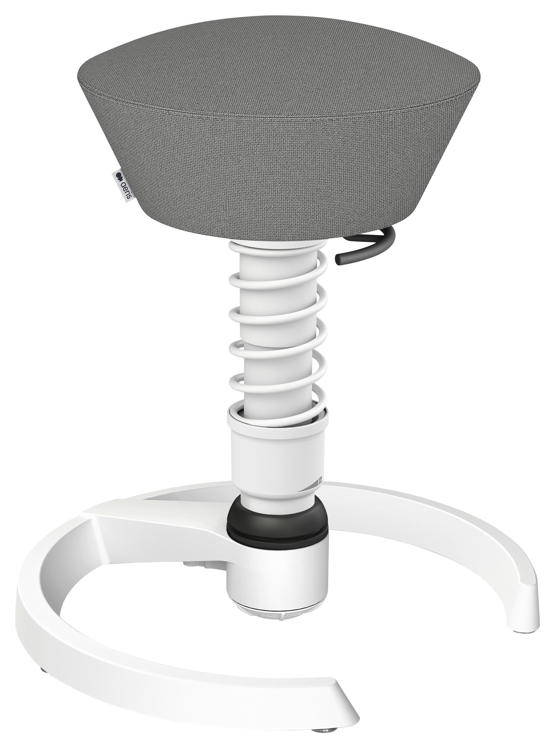 BÜROHOCKER recycel-Polyester   Weiss, Hellgrau  - Weiss/Hellgrau, Basics, Textil/Metall (55/45,66/55cm) - Aeris