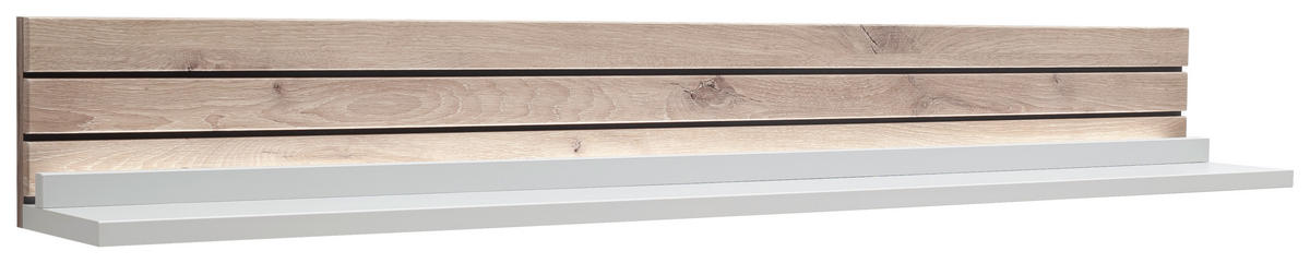 WANDBOARD Weiß, Eichefarben  - Eichefarben/Weiß, Design, Holzwerkstoff (150/19/20cm) - Stylife