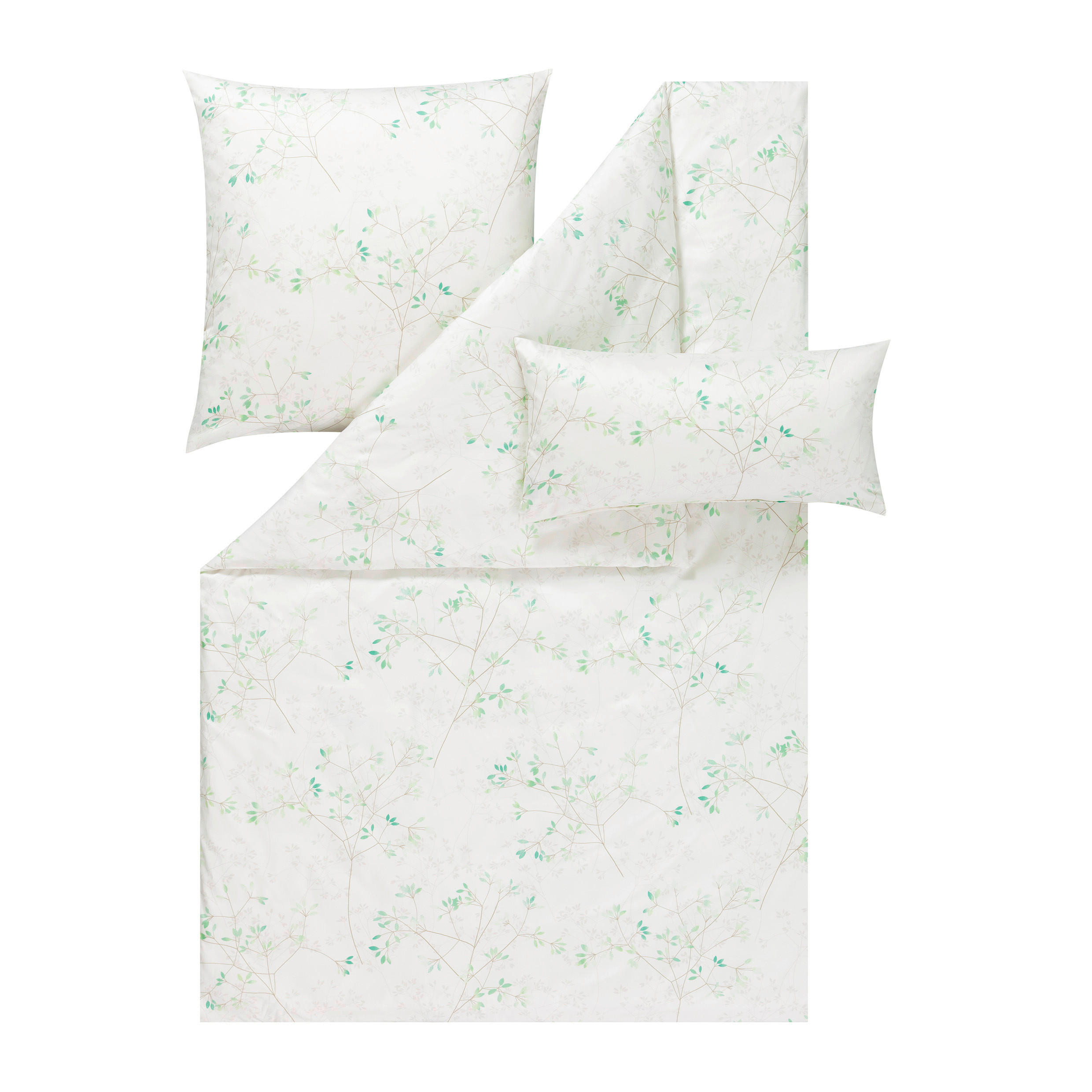 POSTELJNINA Atelier 140/200 cm mako saten zelena  - zelena, Konvencionalno, tekstil (140/200cm) - Estella
