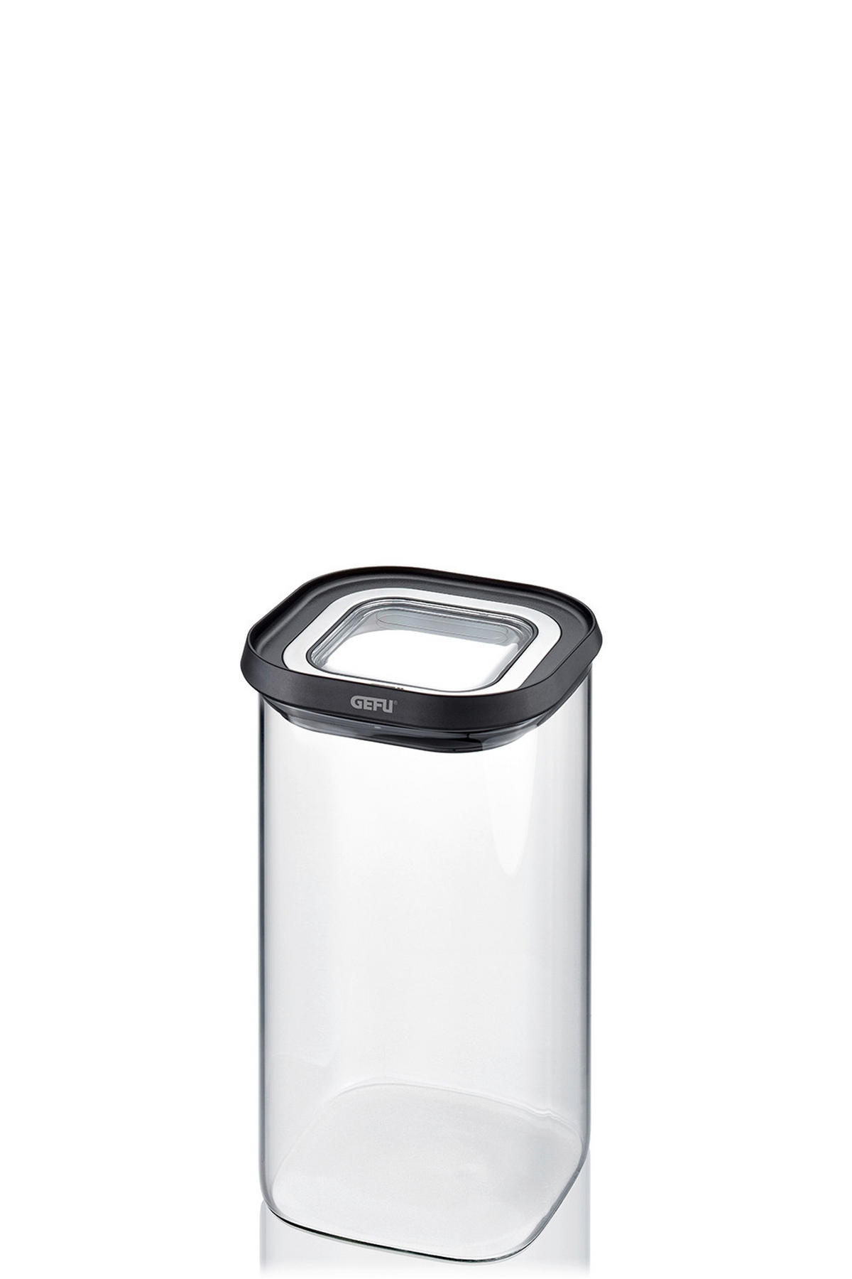 FÖRVARINGSBURK 1,4 l  - stålfärgad/svart, Basics, metall/glas (11/11/20cm) - Gefu